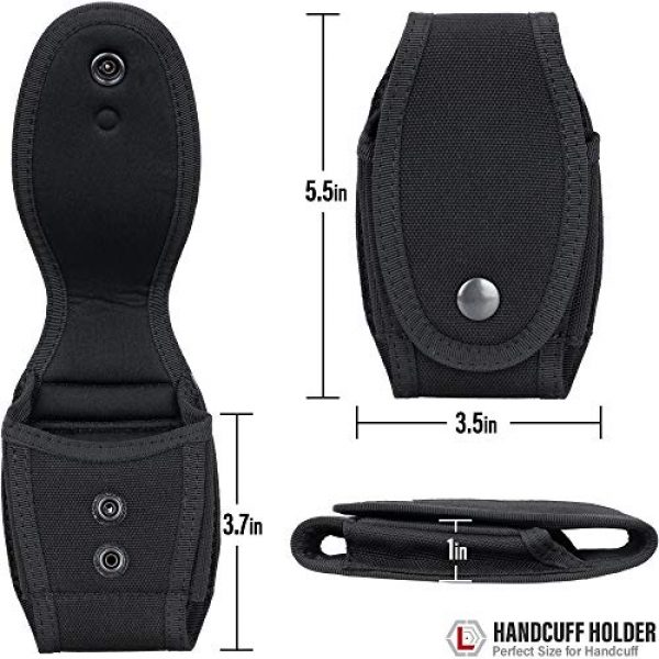 LIVANS Tactical Pouch 3 LIVANS Tactical Handcuff Pouch Case, Handcuff Holder Cuff Holster with Quick Release Snap Closure for Law Enforcement Duty Belt Holds Most Chain or Hinged Cuffs