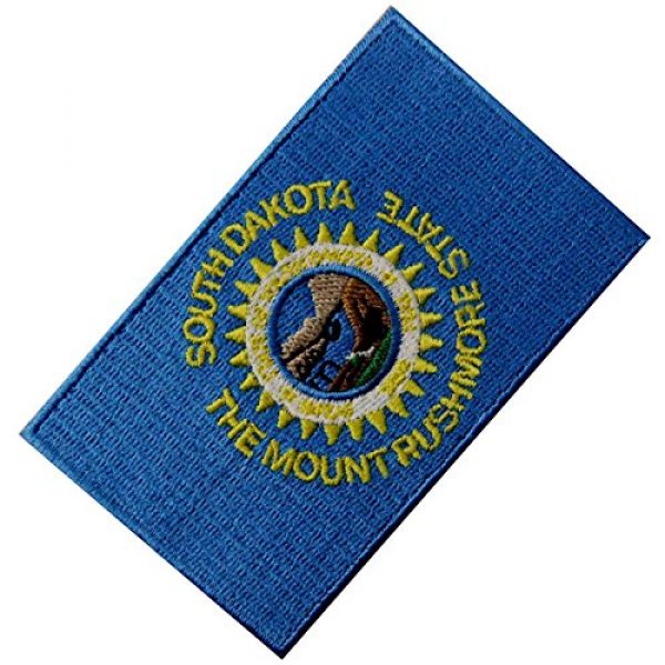 EmbTao Airsoft Morale Patch 3 South Dakota State Flag Embroidered Emblem Iron On Sew On SD Patch