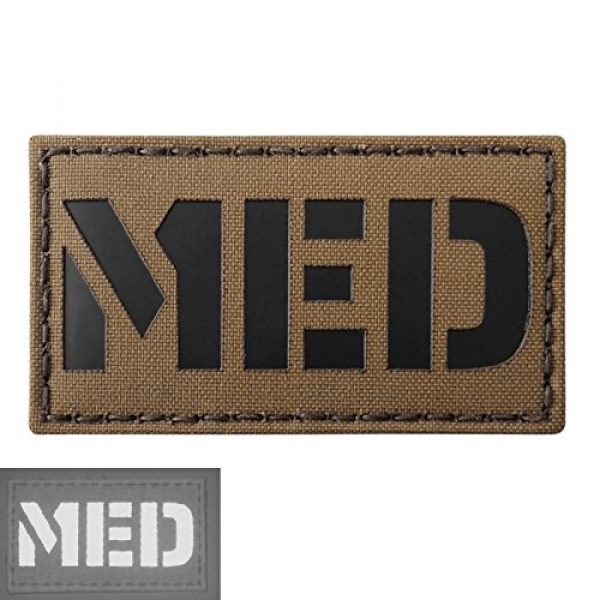 Tactical Freaky Airsoft Morale Patch 3 Coyote Brown Tan Infrared MED Medical EMS 3.5x2 Tactical Morale Hook-and-Loop Patch