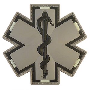 LEGEEON Airsoft Morale Patch 1 LEGEEON ACU Gray EMS EMT Medic Paramedic Star Life Morale Tactical PVC 3D Hook Loop Patch