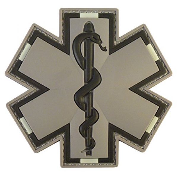 LEGEEON Airsoft Morale Patch 1 LEGEEON ACU Gray EMS EMT Medic Paramedic Star Life Morale Tactical PVC 3D Hook Loop Patch