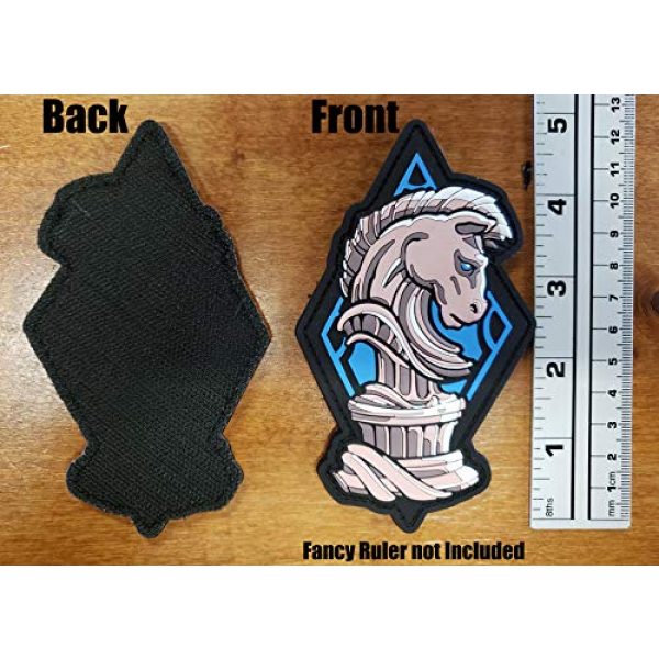 Generic Airsoft Morale Patch 3 PVC Chess Knight Morale Tactical Patch with Hook and Loop Backing, 5" tall
