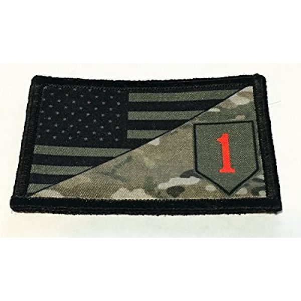 RedheadedTshirts Airsoft Morale Patch 1 Full Color 1st Infantry Division USA Flag Morale Patch Tactical Military. 2x3" Hook and Loop Made in The USA
