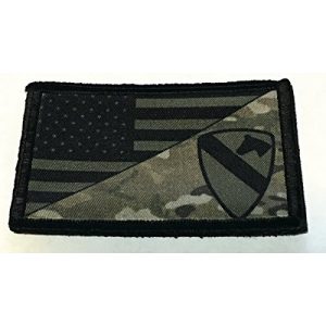 RedheadedTshirts Airsoft Morale Patch 1 Subdued US Army 1st Cavalry Division USA Flag Morale Patch Tactical Military. 2x3" Hook and Loop Made in The USA