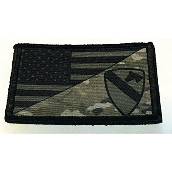 RedheadedTshirts Airsoft Morale Patch 1 Subdued US Army 1st Cavalry Division USA Flag Morale Patch Tactical Military. 2x3" Hook and Loop Made in The USA