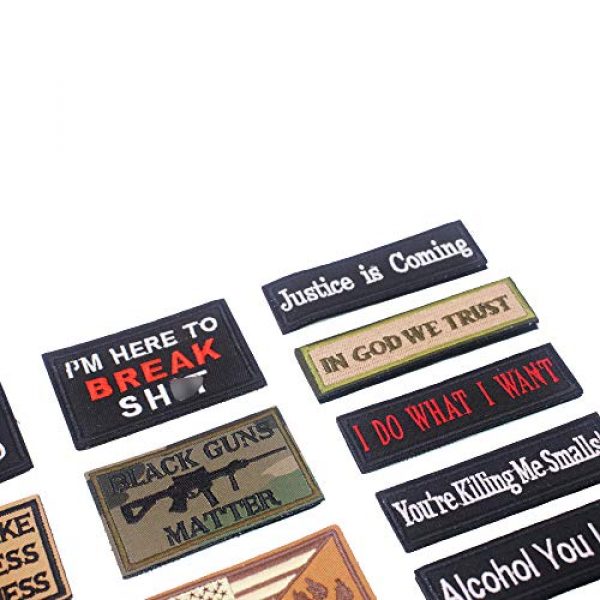 DATOUWEN ACCESSARY Airsoft Morale Patch 5 ZHDTW 18pcs Tactical Morale Patches Bundle for Army Fans Embroidery Patch with Fastener Hook and Loop Patch for Clothing Backpack Bags Uniforms (DT019)
