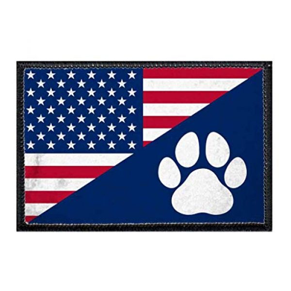 P PULLPATCH Airsoft Morale Patch 1 US Paw Flag Morale Patch | Hook and Loop Attach for Hats, Jeans, Vest, Coat | 2x3 in | by Pull Patch