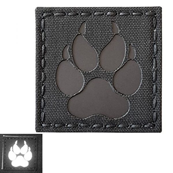 Tactical Freaky Airsoft Morale Patch 3 Blackout Infrared IR K9 Dog Handler Paw K-9 2x2 Tactical Morale Hook-and-Loop Patch