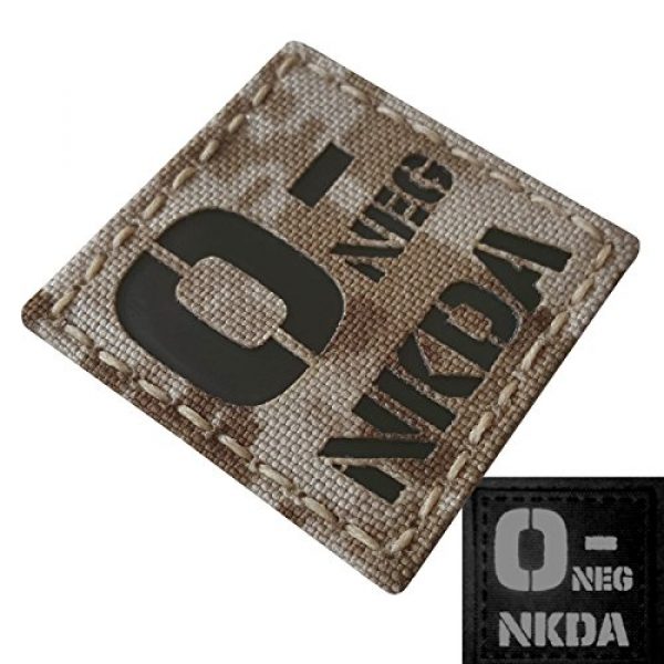 Tactical Freaky Airsoft Morale Patch 4 AOR1 Digital Desert Tan Infrared IR ONEG NKDA O- Blood Type 2x2 Tactical Morale Fastener Patch