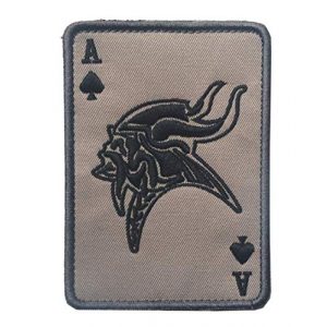 Tactical Embroidery Patch Airsoft Morale Patch 1 Minneso Vikings Ace of Spades Death Card Embroidery Patch Military Tactical Morale Patch Badges Emblem Applique Hook Patches for Clothes Backpack Accessories