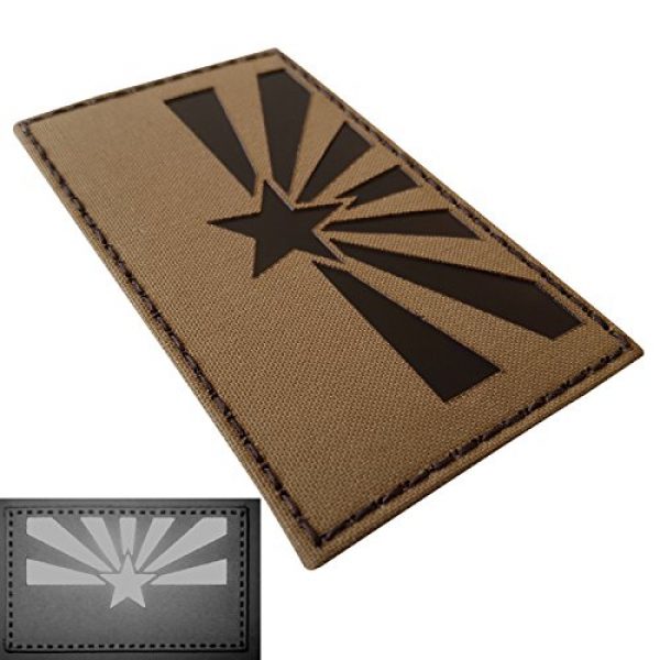 Tactical Freaky Airsoft Morale Patch 3 Big 3x5 Coyote Brown Tan Infrared IR Arizona Flag IFF Tactical Morale Hook-and-Loop Patch