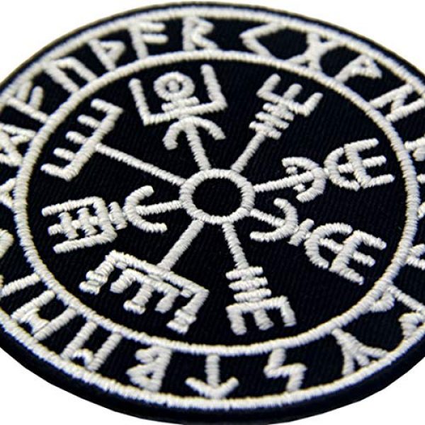 EmbTao Airsoft Morale Patch 4 EmbTao Glow in Dark Vegvisir Viking Compass Norse Rune Morale Tactical Embroidered Applique Fastener Hook&Loop Patch