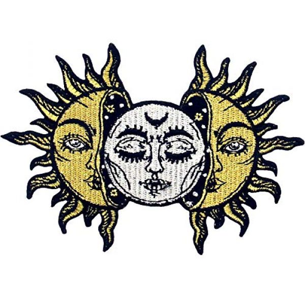 Rocking Planet Airsoft Morale Patch 1 Sun and Moon Patch Embroidered Biker Applique Iron On Sew On Emblem