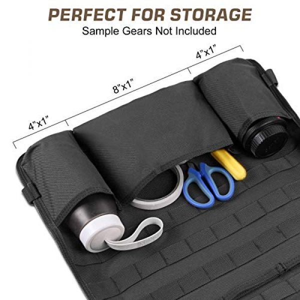 Gogoku Tactical Pouch 4 Gogoku Car Backseat Organizer Tactical Molle Panel Seat Back Protector Cover with Molle Pouch
