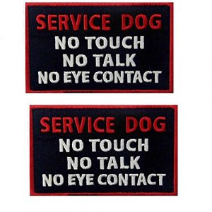 ODSP Airsoft Morale Patch 4 Service Dog No Touch No Talk No Eye Contact Tactical Military Morale Badge Emblem Embroidered Fastener Hook & Loop Patches Appliques for Harnesses Vests 4" x 2.5" Sized