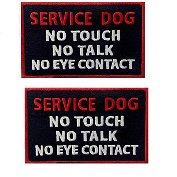 ODSP Airsoft Morale Patch 4 Service Dog No Touch No Talk No Eye Contact Tactical Military Morale Badge Emblem Embroidered Fastener Hook & Loop Patches Appliques for Harnesses Vests 4" x 2.5" Sized