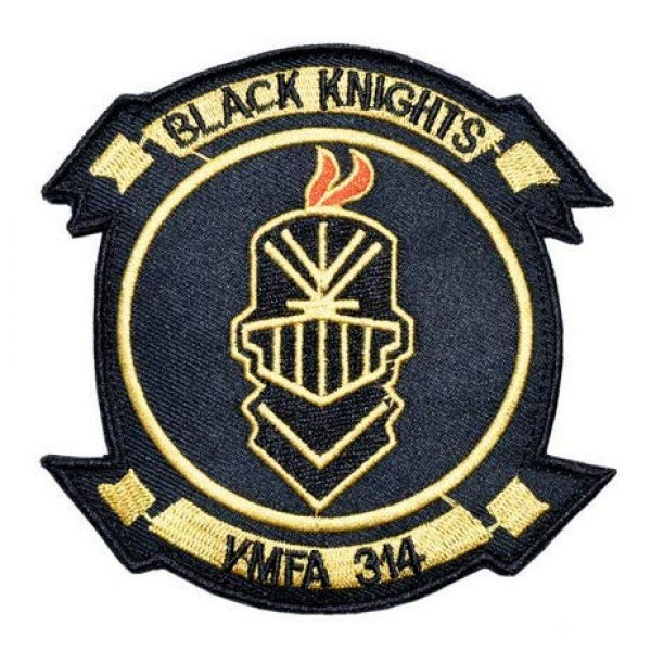 Tactical Embroidery Patch Airsoft Morale Patch 2 VMFA-314 Black Knights Tactical Embroidery Patch Hook & Loop Morale Patch Military Patch for Clothing Accessory Backpack Armband (2pcs)