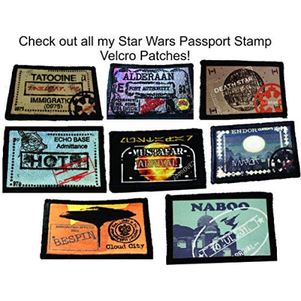 RedheadedTshirts Airsoft Morale Patch 3 Star Wars Death Star Passport Stamp Morale Patch. 2x3" Hook and Loop Patch. Made in The USA