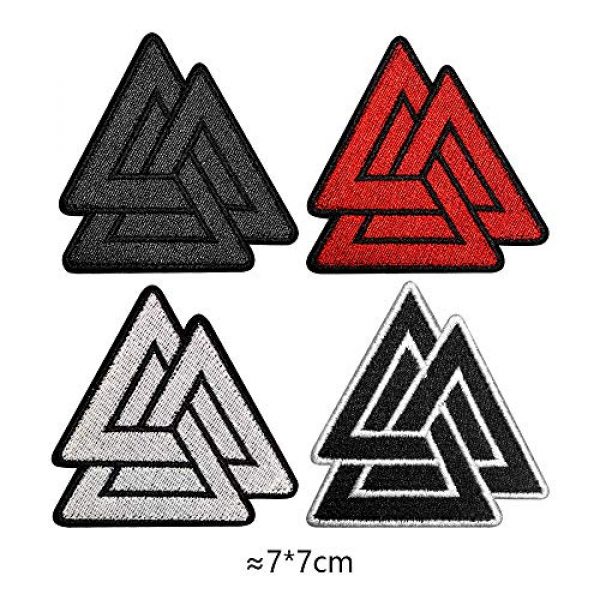 Morton Home Airsoft Morale Patch 4 Morton Home Triangle Symbol Nordic Viking Odin Military Tactical Morale Badge Hook & Loop Fastener Patch (red)