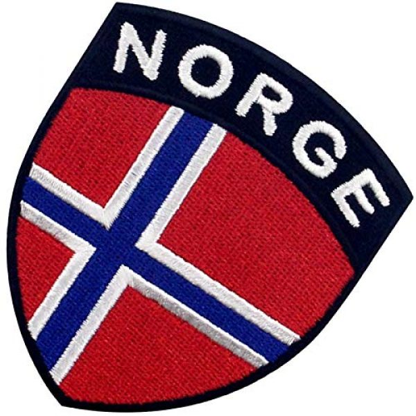 EmbTao Airsoft Morale Patch 4 EmbTao Norway Shield Flag Patch Embroidered Applique Iron On Sew On Norwegian National Emblem