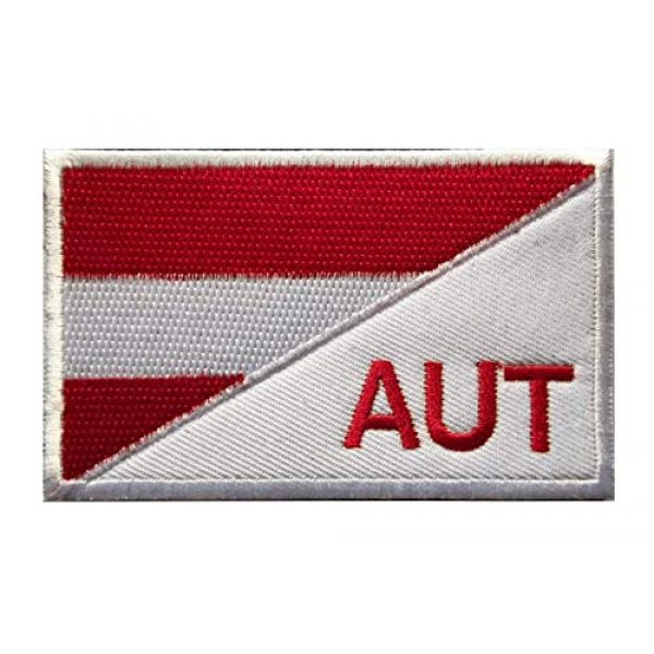 Tactical Embroidery Patch Airsoft Morale Patch 1 Austria Flag Tactical Embroidery Patch Hook & Loop Morale Patch Military Patch for Clothing Accessory Backpack Armband