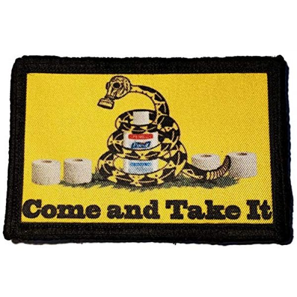RedheadedTshirts Airsoft Morale Patch 1 Coronavirus Come and Take It Morale Patch. 2x3" Hook Patch. Redhaededtshirts Made in The USA