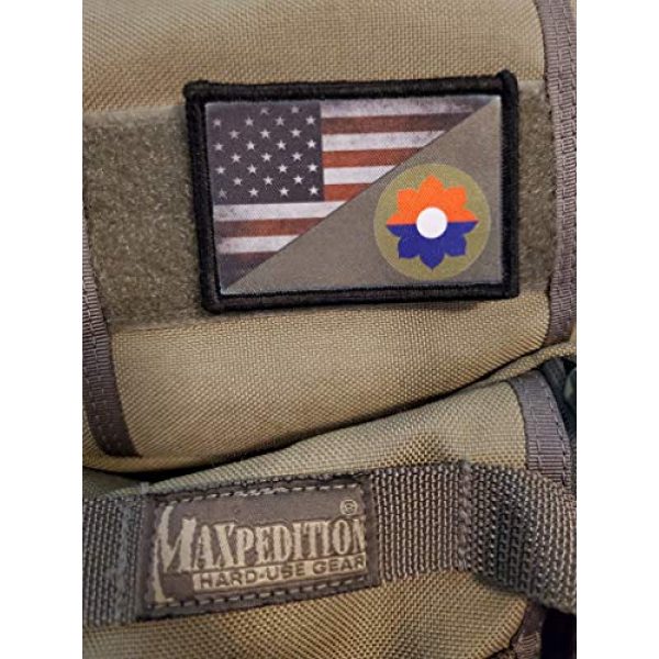 RedheadedTshirts Airsoft Morale Patch 2 Full Color 9th Infantry Division USA Flag Morale Patch Tactical Military. 2x3" Hook and Loop Made in The USA