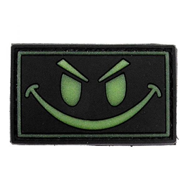 LIVABIT Airsoft Morale Patch 1 LIVABIT PVC Rubber 3D Morale Patch MP-15 Tactical Airsoft Paintball Black Glow In The Dark Smiley Face