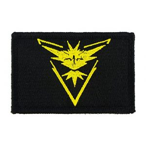 Morale Tags Airsoft Morale Patch 1 Pokemon Go Team Instinct Hook and Loop Fully Embroidered Morale Tags Patch (Black)