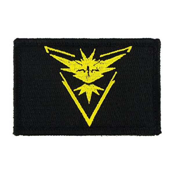 Morale Tags Airsoft Morale Patch 1 Pokemon Go Team Instinct Hook and Loop Fully Embroidered Morale Tags Patch (Black)