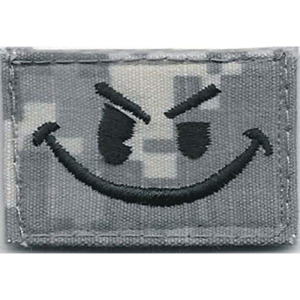 Strong689 Airsoft Morale Patch 1 Strong689 1" x 1 5/8" ACU Smiley Face Morale Patch Hook Fastener Compatible