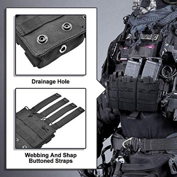 Onepin Tactical Pouch 4 Triple Magazine PouchMolle Open-Top Mag Pouch for M4, M16 Magazine Attaches to Tactical Vests, Rifle Cases, Backpacks - Holds 3 Mags