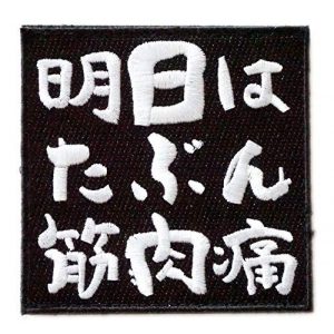 WAPPEN-YA DONGRI Airsoft Morale Patch 1 [Japan Import] Verclo Embroidered Morale Patch Kanji Japan Maybe My Muscle Pain Tomorrow A0425