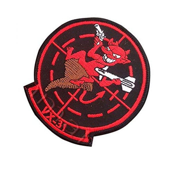 ODSP Airsoft Morale Patch 7 TOP Gun Squadron VX-31 DUST Devils Embroidered Patches 3D Custom Personalized Military Tactical Morale Patch Applique Badge with Hook&Loop Fastener Backing Bundle 2 Pieces 3.54 x 3.15 inch