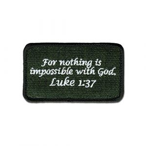 SFI Airsoft Morale Patch 1 Tactical Combat Backpack Morale Patch Badge EMB Hook and Loop - Luke 1:37 ODG