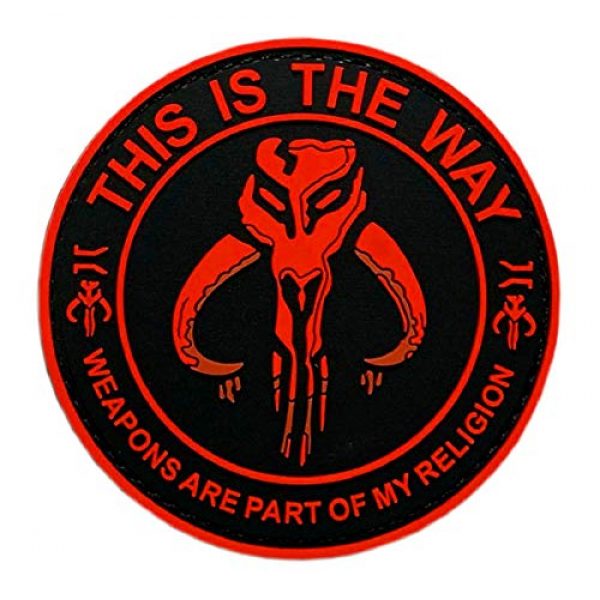 Miltacusa Airsoft Morale Patch 1 This is The Way Weapons are Part of My Religion Mandalorian Patch [3D-PVC Rubber -Velcro Brand" Fastener -TW2]