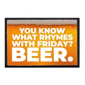P PULLPATCH Airsoft Morale Patch 1 You Know What Rhymes with Friday Beer. Morale Patch | Hook and Loop Attach for Hats, Jeans, Vest, Coat | 2x3 in | by Pull Patch