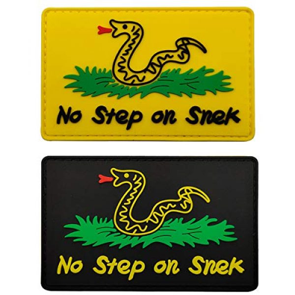 ODSP Airsoft Morale Patch 1 No Step On Snek Military Morale PVC Patch, Tactical Emblem Badges Appliques Hook and Loop Fasteners Backing, 3.15 x 1.97 Inch, Bubble of 2 Pieces