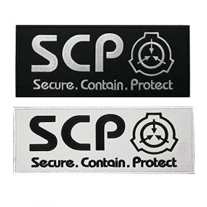 APBVIHL Airsoft Morale Patch 1 2 Pack Large Size SCP Foundation Secure Contain Protect Embroidered Patches, Tactical Military Morale Badges Decorative Appliques with Fastener Hook and Loop Backing