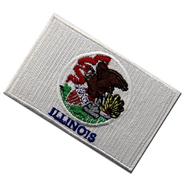 EmbTao Airsoft Morale Patch 3 Illinois State Flag Embroidered Emblem Iron On Sew On IL Patch