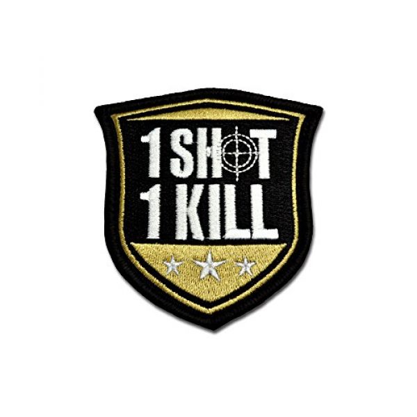 BASTION Airsoft Morale Patch 1 BASTION Morale Patches (One Shot One Kill, ACU) | 3D Embroidered Patches with Hook & Loop Fastener Backing | Well-Made Clean Stitching | Military Patches for Tactical Bag, Hats & Vest