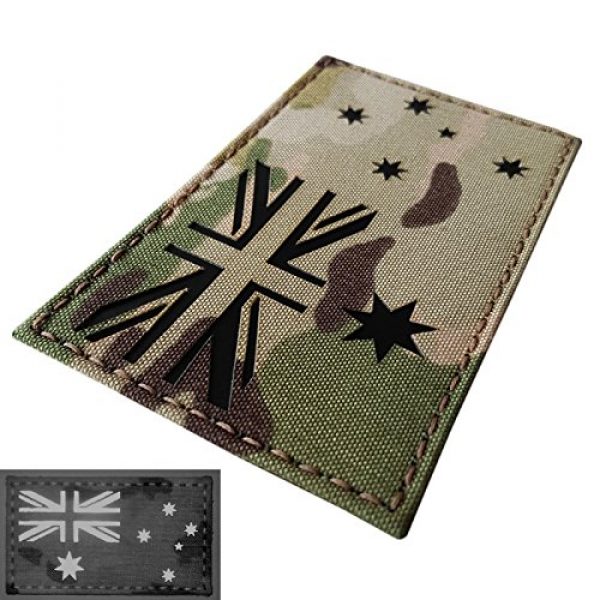 Tactical Freaky Airsoft Morale Patch 3 Big 3x5 Multicam Infrared IR Australia Flag IFF Tactical Morale Hook-and-Loop Patch