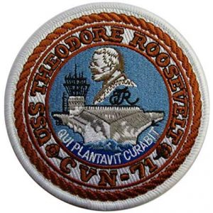 Embroidery Patch Airsoft Morale Patch 1 US USS Theodore Roosevelt CVN-71 Military Hook Loop Tactics Morale Embroidered Patch