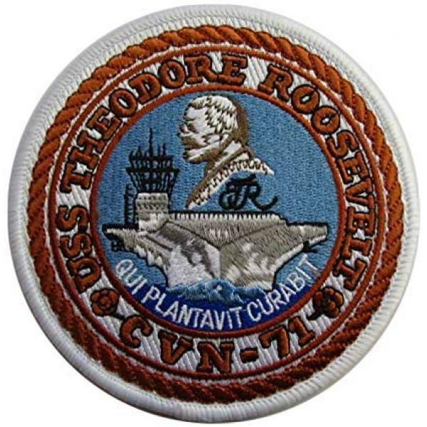 Embroidery Patch Airsoft Morale Patch 1 US USS Theodore Roosevelt CVN-71 Military Hook Loop Tactics Morale Embroidered Patch