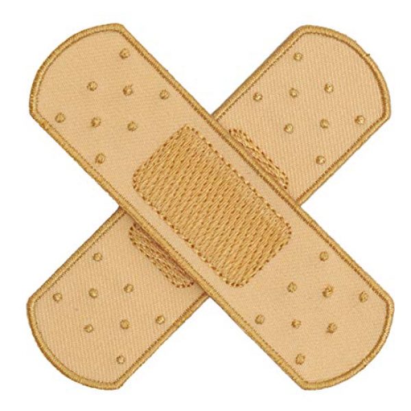 Graphic Dust Airsoft Morale Patch 2 Graphic Dust Fake Medical Plaster Strip Bandage Plaster Embroidered Iron On Patch Adhesive Red Band-Aid Cross Medic Bandaid