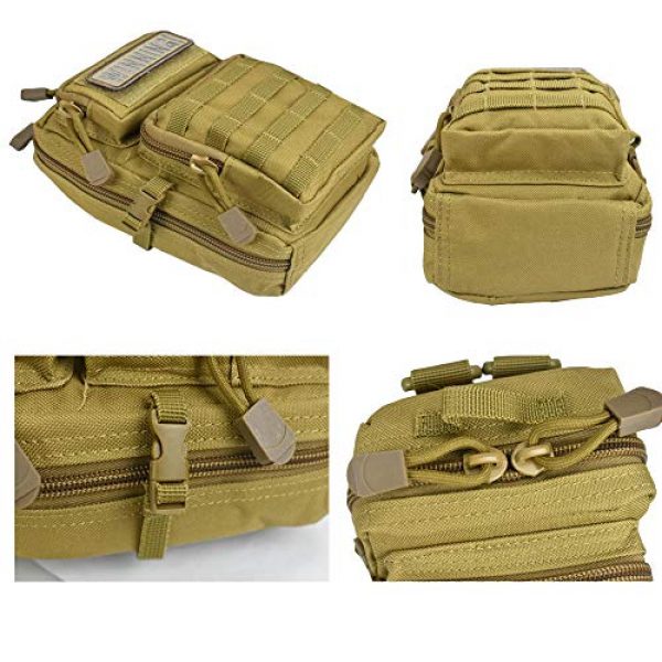 JFFCE Tactical Pouch 4 JFFCE Compact Tactical Waist Pack,Molle Pouch with Zipper,Pouch for Belt,Fanny Pack Pocket with Detachable Strap for Sports Travel Hiking Running Cycling Camping,Backpack Accessories