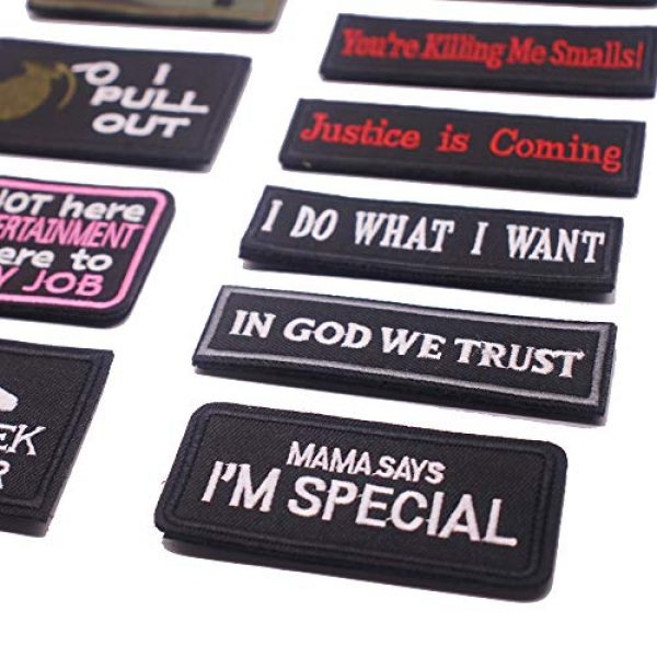 DATOUWEN ACCESSARY Airsoft Morale Patch 5 ZHDTW 18pcs Assorted Tactical Morale Patches for Army Fans Embroidery Patch for Backpack Bags Uniforms with Hook and Loop (DT018)