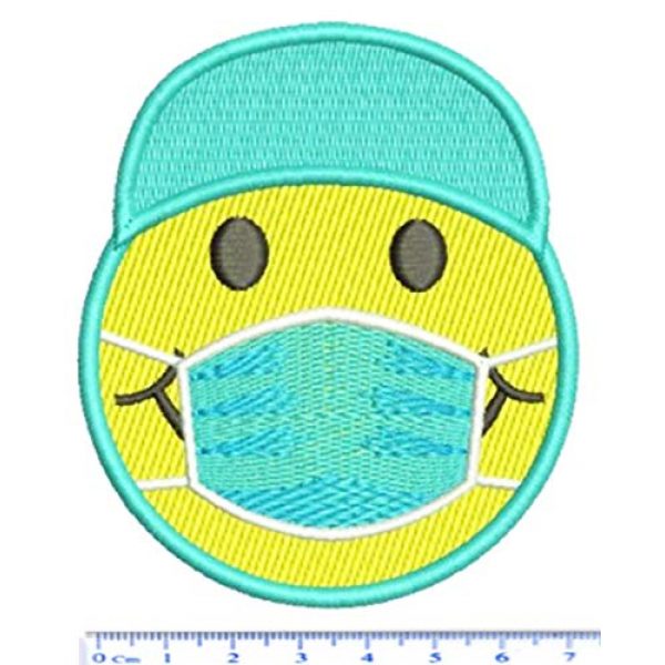 smART-patches Airsoft Morale Patch 2 Cute Coronavirus Covid-19 Smiley Face Surgeon Doctor Nurse Patient Shirt Morale Patch 7.5cm / 3 inch - Badge - Patches - Car - Movie - 70's