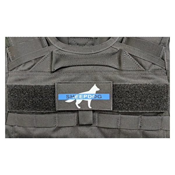 MOLLE PANEL ACCESSORIES Airsoft Morale Patch 2 MOLLE PANEL ACCESSORIES Sheepdog Morale Patch - Thin Blue Line - Black Twill with Hook Backing