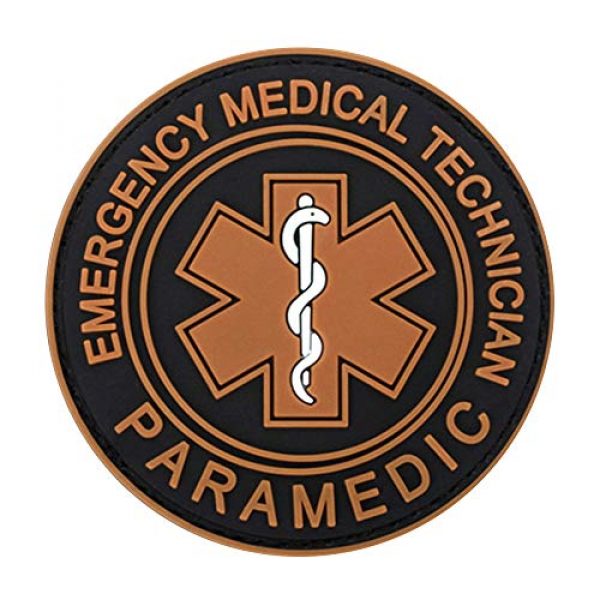 Morton Home Airsoft Morale Patch 1 Morton Home EMT Paramedic Emergency Medical Technician Patch EMT Star of Life Tactical Patch 3D PVC Tactical Morale Badge Rubber Hook and Loop Fastener Patch 3.15 Inch Diameter (Yellow)